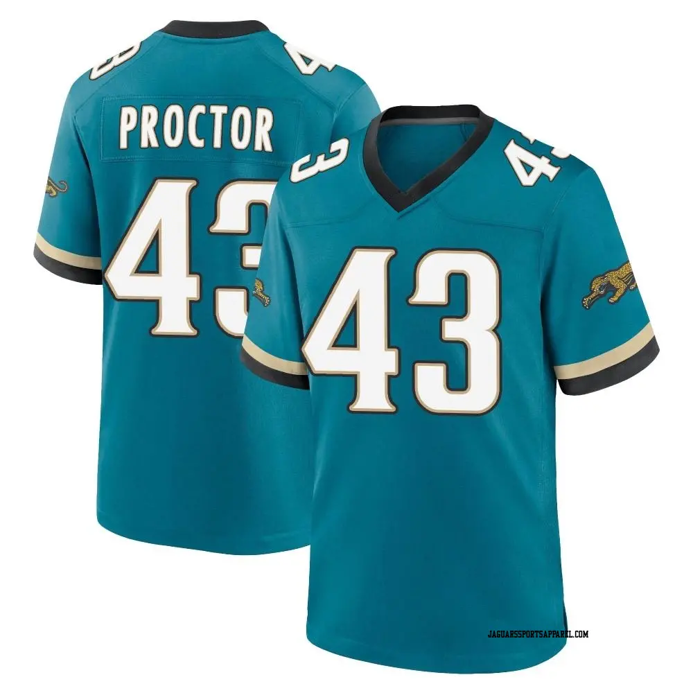 Game Teal Men s Josh Proctor Jacksonville Jaguars Prowler Throwback Jersey Jaguars Store