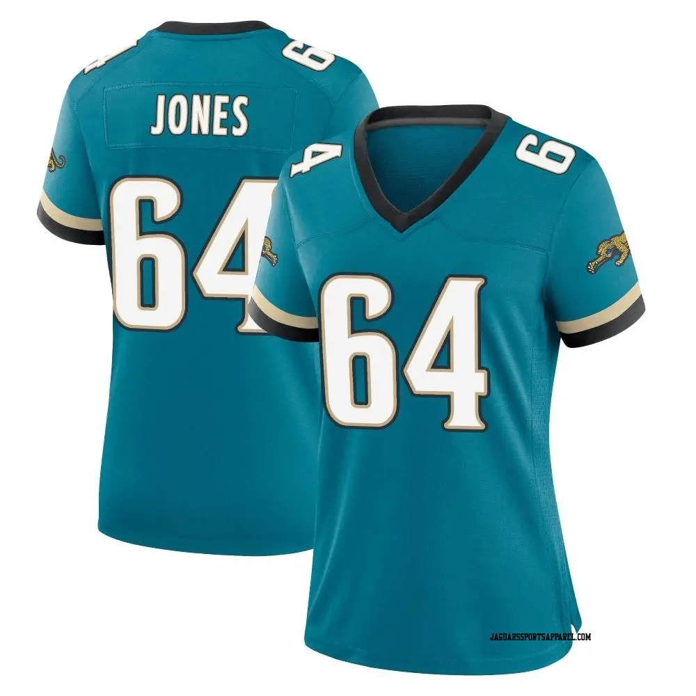 Game Teal Women's Steven Jones Jacksonville Jaguars Prowler Throwback Jersey