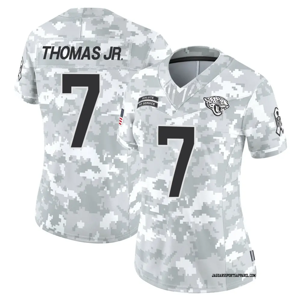 Limited Arctic Camo Women's Brian Thomas Jr. Jacksonville Jaguars 2024 Salute to Service Jersey