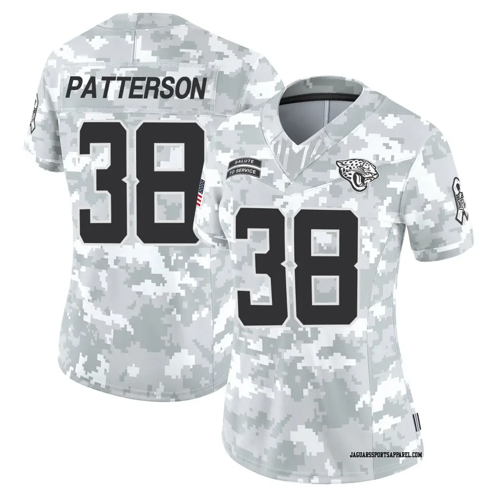 Limited Arctic Camo Women's Riley Patterson Jacksonville Jaguars 2024 Salute to Service Jersey